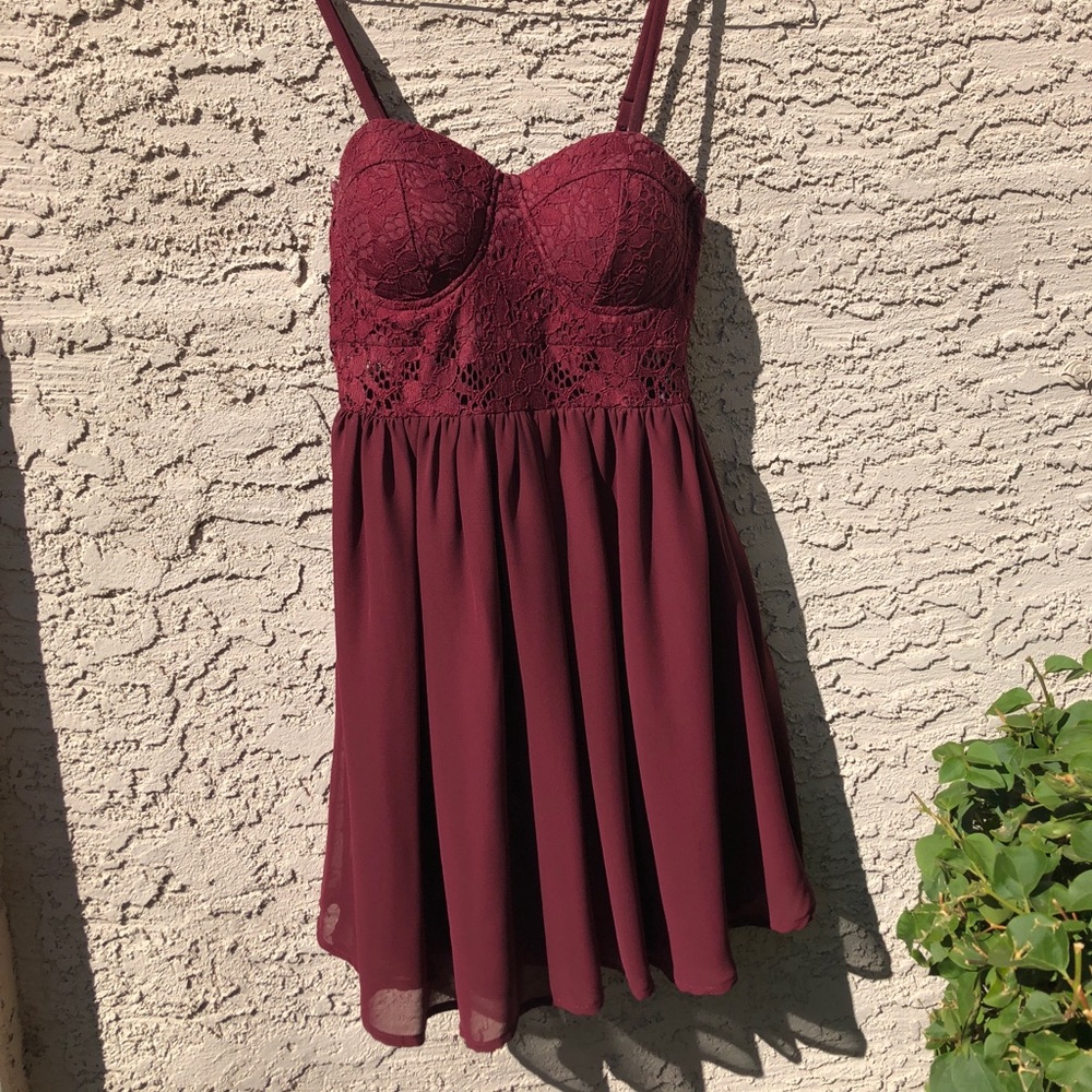 Burgundy Material Girl Dress